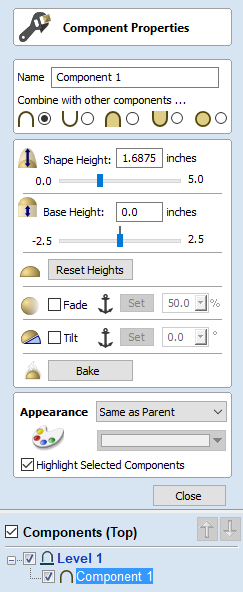 Component Properties Form